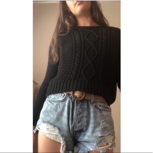 Black cropped sweater